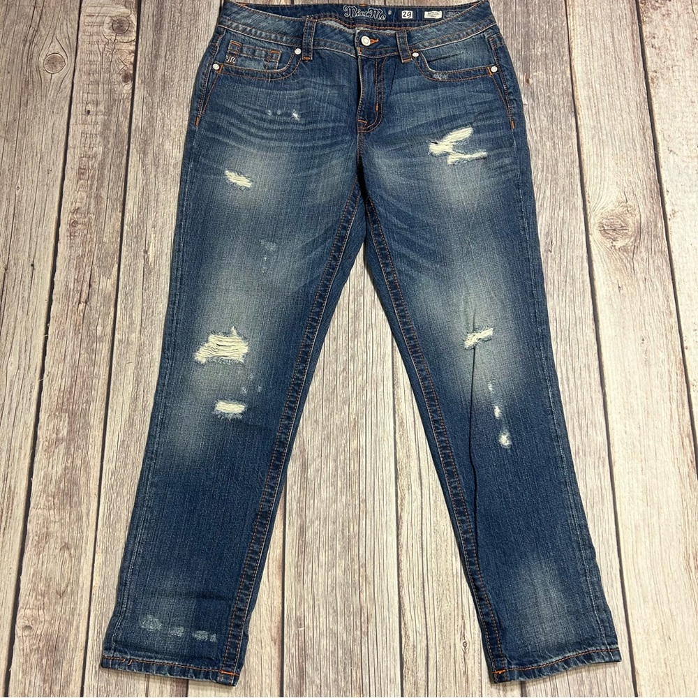 MISS ME JB5151A269 - Women's 29 Distressed Boyfriend Ankle Jeans - Waist 34”